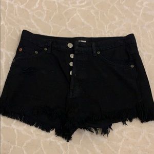 Hudson jeans black denim cutoffs